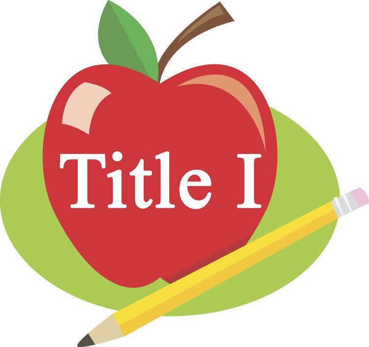 Clip art of an apple and a pencil with the text "Title I" on the apple