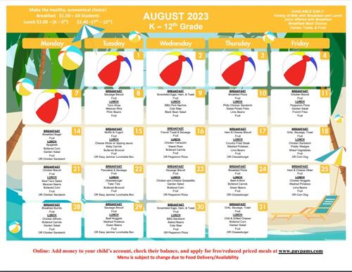 August Menu